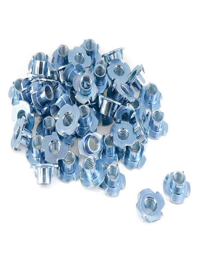 Sydien S SYDIEN T Nuts M10 50Pcs Threaded Inserts T-Nuts, Zinc-Plated Steel 4 Pronged Tee Nut for Wood, Rock Climbing Holds Cabinetry - Image 1